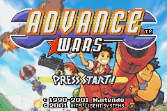 Advance Wars title screen for GameBoy Advance